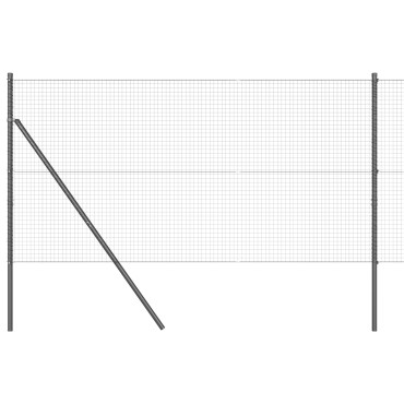 vidaXL Συρμάτινος Φράχτης με 13 Στύλους Γκρι 1.4x25 μ Μέταλλο