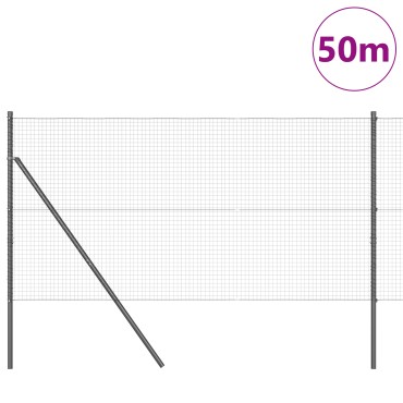 vidaXL Συρματόπλεγμα Σταθερού Εδάφους 50x1 m PVC-Επικαλυμμένο Ατσάλι