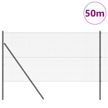 vidaXL Συρματόπλεγμα Σταθερού Εδάφους 50x1,2 m Γκρι Δίχτυ