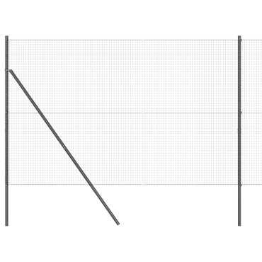 vidaXL Συρματόπλεγμα Φράχτη με 7 Στήλες Γκρι 1.4x50 μ Χάλυβα