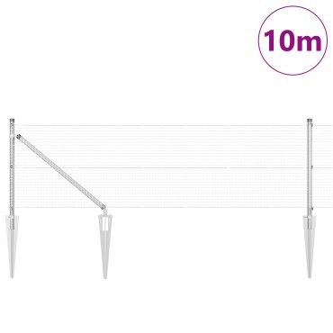 vidaXL Σετ Πασσάλων Σετ 2 Γαλβανισμένο ατσάλι 10x0.5 μ Ανθεκτικό