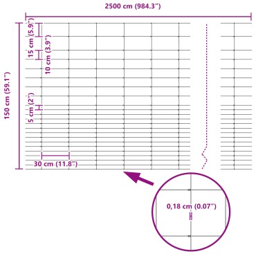 Φράχτης vidaXL 1.6x25 μ Γαλβανισμένος Χάλυβας