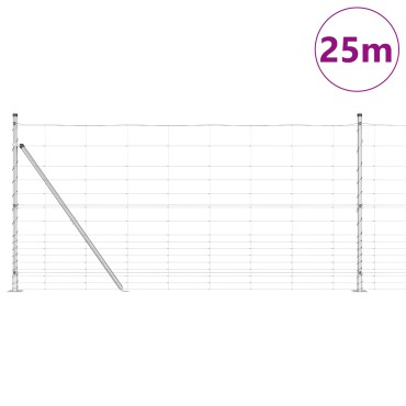 vidaXL Φράχτης Πεδίων 1.2x25 μ Γαλβανισμένο Χάλυβα