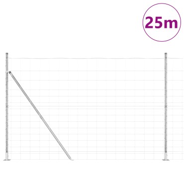 vidaXL Φράκτης πεδίου 1.6x25 m Γαλβανισμένος χάλυβας
