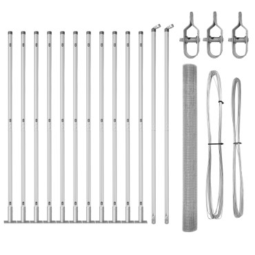 vidaXL Φράχτης Welded Wire με 13 Φτερωτές Πόστες 1.6x25 μ Γαλβανισμένος Χάλυβας
