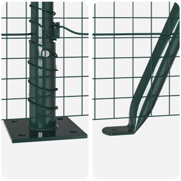 vidaXL Φράχτης Welded Wire με 13 φλαγκάτες πόστα Πράσινος 1.2x25 μ Ατσάλι