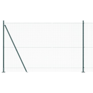 vidaXL Συρματόπλεγμα με 13 φλάντζες Πράσινο 1.4x25 μ Από χάλυβα