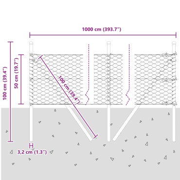 vidaXL Σετ Περίφραξης Σετ των 2 Γκρι Μέταλλο 25x0.5 m Ανθεκτικό