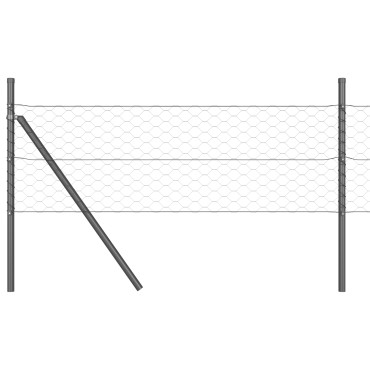 Φράχτης Hexagon vidaXL Γκρι 0.6x25 μ Χάλυβας