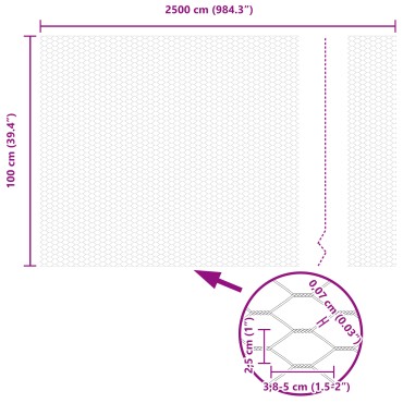 vidaXL Φράχτης Σετ 2 Γκρι Μέταλλο, Πλαστικό 25x1 μ Ανθεκτικός