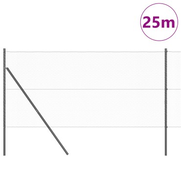 vidaXL Εξάγωνος Φράχτης Γκρι 1.4x25 μ Ατσάλι