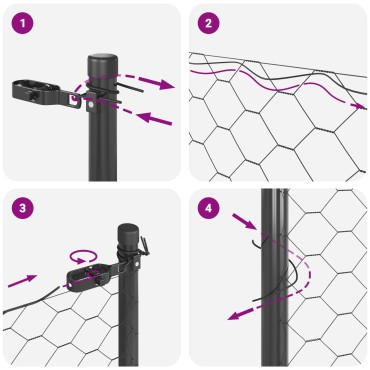 vidaXL Hexagon Fence Γκρι 1.4x25 μ. Χάλυβας