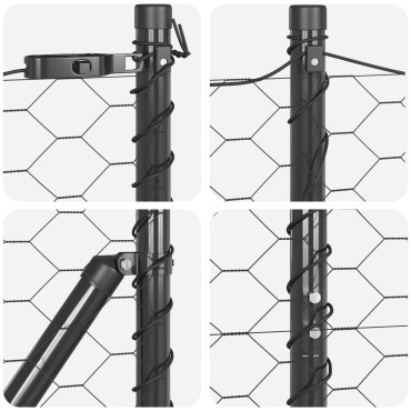 vidaXL Hexagon Fence Γκρι 1.4x25 μ. Χάλυβας