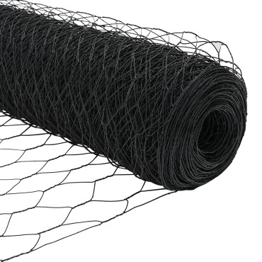 vidaXL Hexagon Fence Γκρι 1.4x25 μ. Χάλυβας