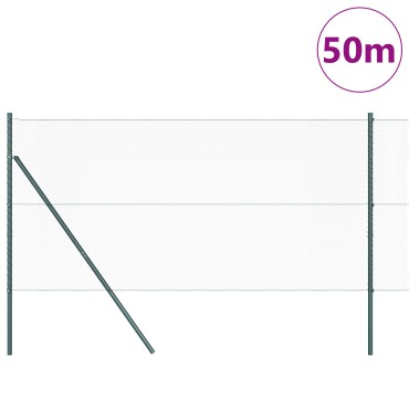 vidaXL Εξάγωνος Φράκτης Γκρι 1.4x50 μ. Ατσάλι