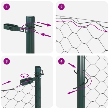vidaXL Hexagon Fence Γκρι 0.5x100 μ Μέταλλο