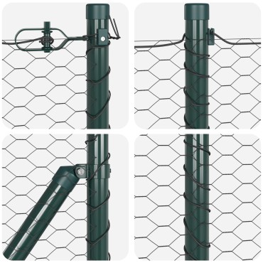 vidaXL Hexagon Fence Γκρι 0.5x100 μ Μέταλλο