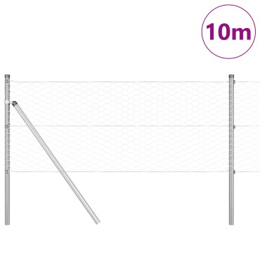 vidaXL Εξάγωνη Περίφραξη 0.6x10 m Γαλβανισμένο Ατσάλι