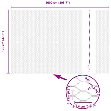 vidaXL Φράχτης Έξιγωνο 1.2x10 μ Γαλβανισμένο Ατσάλι