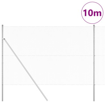 Φράχτης vidaXL Hexagon 1.6x10 μ. Γαλβανισμένος Χάλυβας, Στήλες φράχτη vidaXL 7 τμχ 32 χλστ 210cm Γαλβανισμένος Χάλυβας