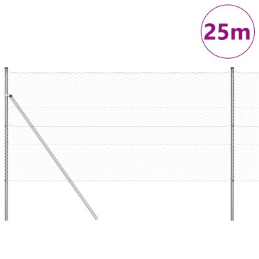 vidaXL Περίφραξη Εξαγωνικής Μορφής 1.4x25 μ. Γαλβανισμένο Ατσάλι