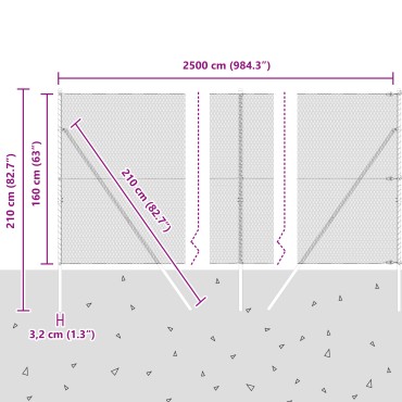 vidaXL Περίφραξη Εξαγωνική 1.6x25 μ Γαλβανισμένο Ατσάλι