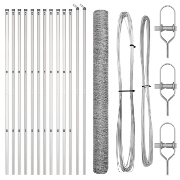 vidaXL Hexagon Fence 1.6x25 μ Γαλβανισμένος Χάλυβας