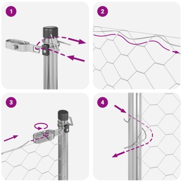 vidaXL Hexagon Fence 1.6x25 μ Γαλβανισμένος Χάλυβας