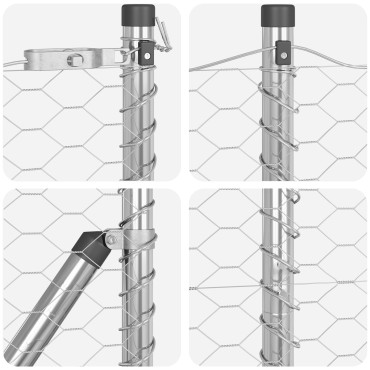 vidaXL Hexagon Fence 1.6x25 μ Γαλβανισμένος Χάλυβας