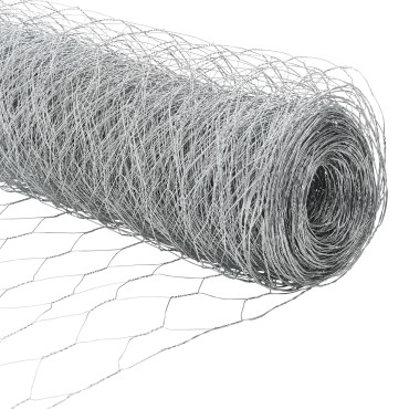 vidaXL Hexagon Fence 1.6x25 μ Γαλβανισμένος Χάλυβας