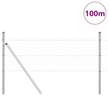 vidaXL Hexagon Fence 0.4x100 μ Γαλβανισμένος Χάλυβας