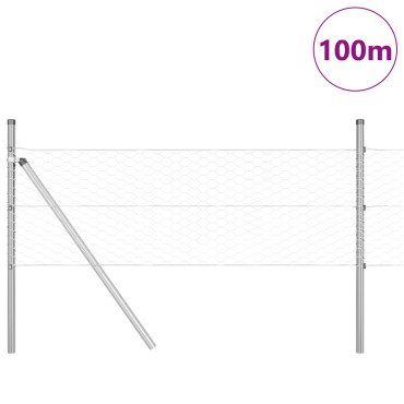 vidaXL Εξάγωνος Φράχτης 0.8x100 μ Γαλβανισμένο Ατσάλι