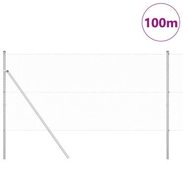 vidaXL Hexagon Fence 1.4x100 μ Γαλβανισμένος χάλυβας