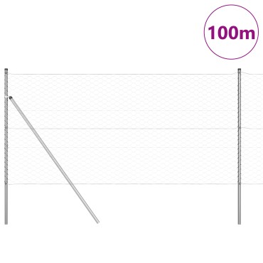 vidaXL Εξαγωνικός Φράκτης 1.4x100 μ Γαλβανισμένος Χάλυβας