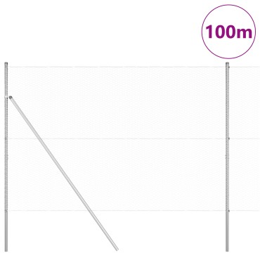 vidaXL Hexagon Fence 1.6x100 μ Γαλβανισμένος Χάλυβας