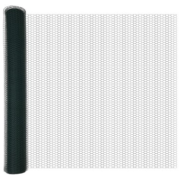 vidaXL Εξαγωνική Φράχτη με Στύλο 25x1 m PVC-Επικαλυμμένο Ατσάλι