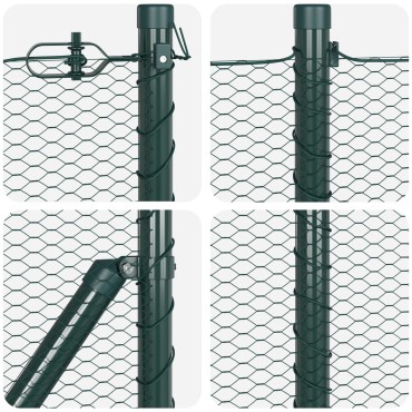 vidaXL Εξαγωνική Φράχτη με Στύλο 25x1 m PVC-Επικαλυμμένο Ατσάλι