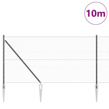 vidaXL Hexagon Fence Γκρι 1.4x10 μ Ατσάλι