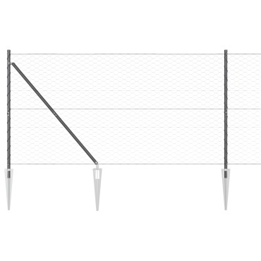 vidaXL Εξαγωνικός Φράκτης Γκρι 1.4x10 μ Χάλυβα