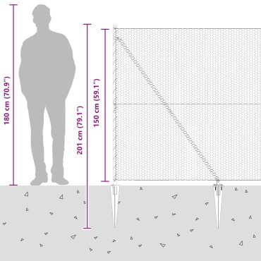 vidaXL Περίφραξη Εξαγωνική Γκρι 1,5x10 μ. Χάλυβας