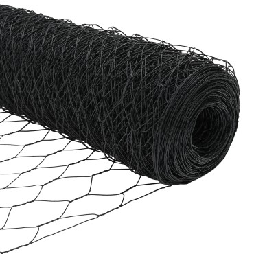 Φράκτης Hexagon vidaXL Γκρι 1.4x100 m Χάλυβας, Στύλοι Φράχτη vidaXL με Σφήνα 13 τμχ 32 mm 160cm Γαλβανισμένος Χάλυβας