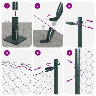 vidaXL Hexagon Fence Πράσινο 0.4x10 μ Χάλυβας