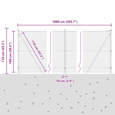 vidaXL εξαγωνικός φράκτης πράσινος 1x10 μ χάλυβας