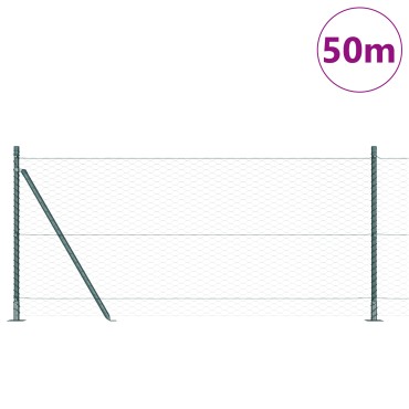 vidaXL Εξάγωνος Φράχτης Πράσινος 1x50 μ Χάλυβα
