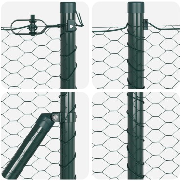 vidaXL Εξάγωνος Φράχτης Πράσινος 1x50 μ Χάλυβα