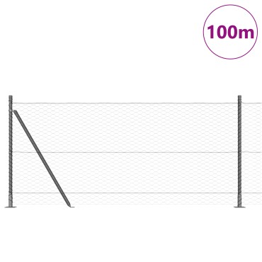 Φράκτης Εξάγωνο vidaXL Γκρι 0.8x100 m Ατσάλι