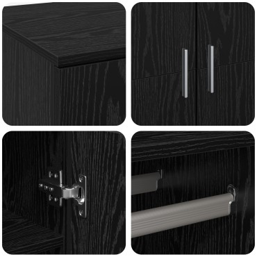 vidaXL Highboard Μαύρη Δρυς 80x39x178cm από Μοριοσανίδες