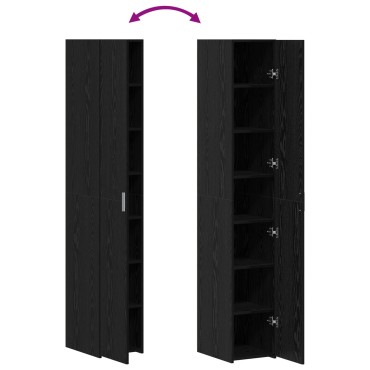 vidaXL Υψηλό Ντουλάπι Μαύρο Ξύλο 30x42.5x185cm Μοριοσανίδα 1 τεμ.