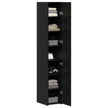 vidaXL Υψηλό Ντουλάπι Μαύρο Ξύλο 30x42.5x185cm Μοριοσανίδα 1 τεμ.