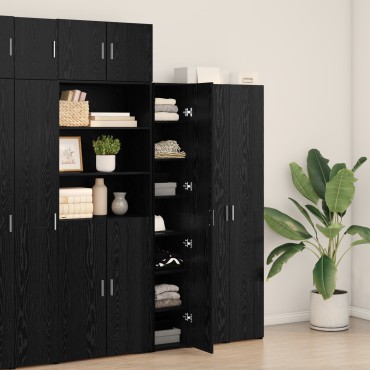 vidaXL Υψηλό Ντουλάπι Μαύρο Ξύλο 30x42.5x185cm Μοριοσανίδα 1 τεμ.